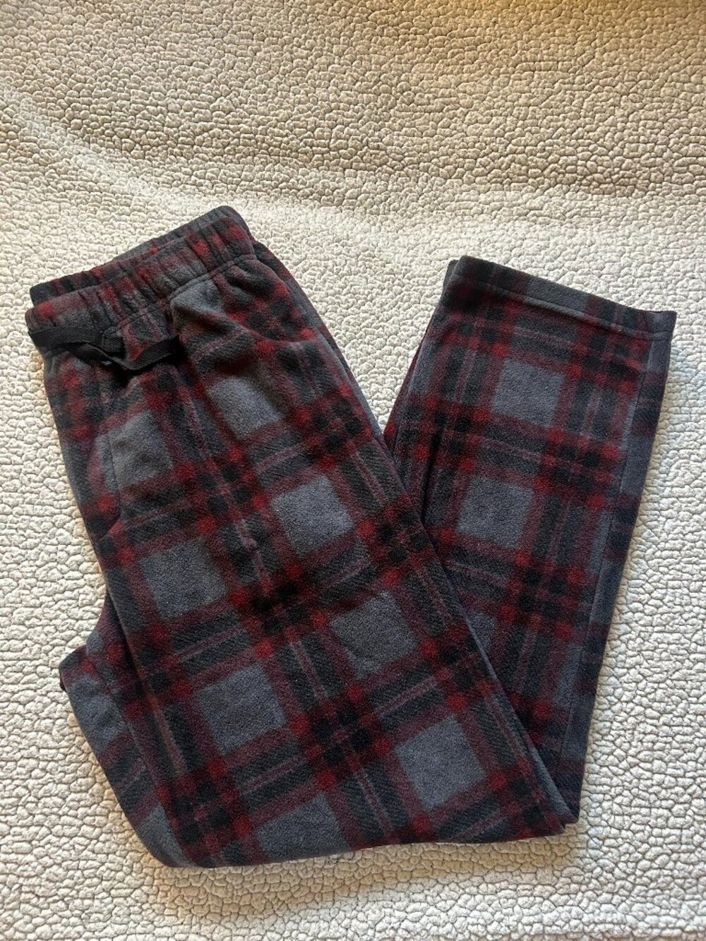 Spyder - grey/ red/ black mens fleece plaid pijamas, Mens M